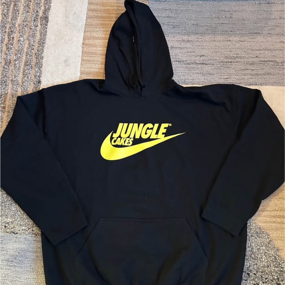 Black Hoodie with Yellow Jungle Cakes Logo
